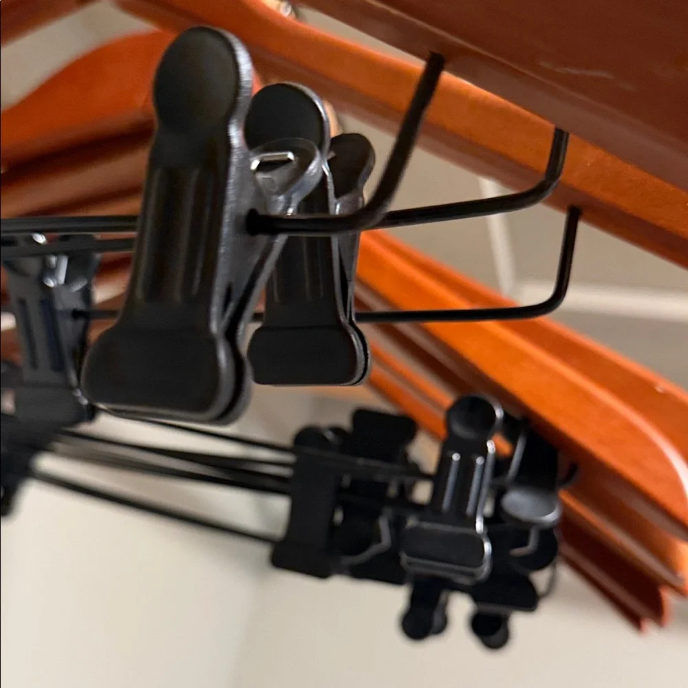 13 Wooden Clothes Hangers with Clips pants coat